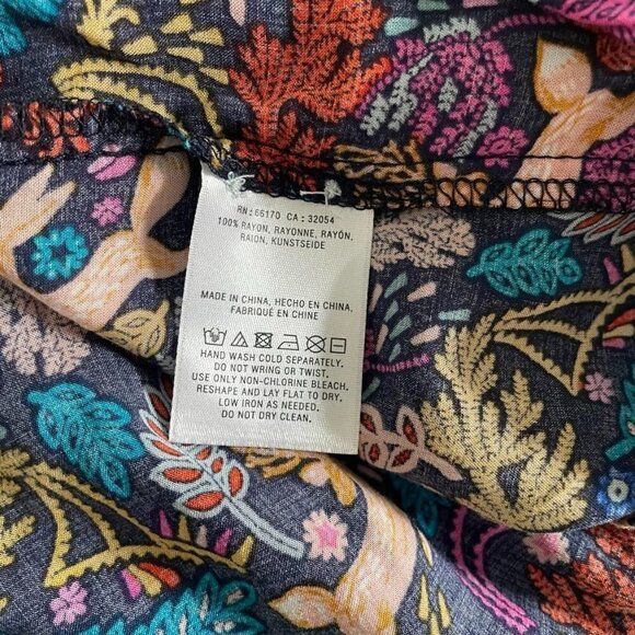 Conversations by ANTHROPOLOGIE Size 4  Top Blouse Long Sleeve Colorful Whimsical - Picture 8 of 9